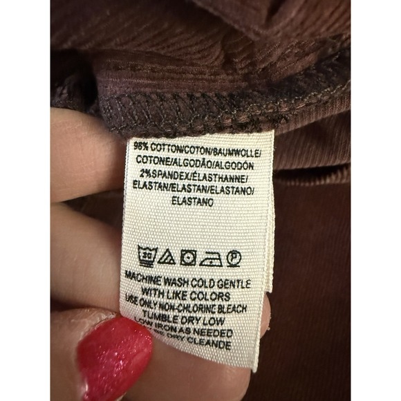 We the Free People Overalls Women's Size 29 Brown Corduroy Jumper Bib Stretch - Picture 11 of 11